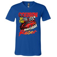 Race Car Cousin Of The Birthday Racer Racing Family Party V-Neck T-Shirt