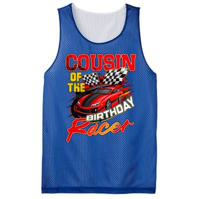 Race Car Cousin Of The Birthday Racer Racing Family Party Mesh Reversible Basketball Jersey Tank