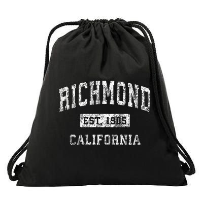 Richmond California Ca Vintage Established Drawstring Bag