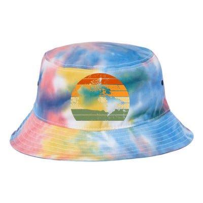 Retro Canada Canadian Map Sunset Canada Day Tie Dye Newport Bucket Hat