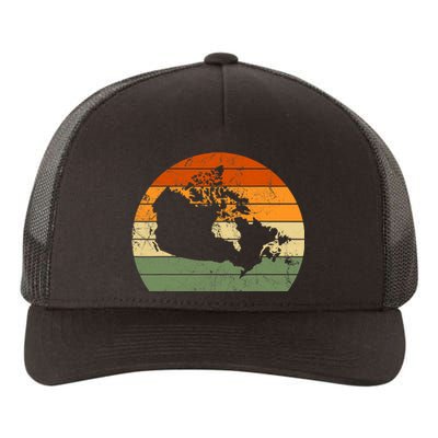 Retro Canada Canadian Map Sunset Canada Day Yupoong Adult 5-Panel Trucker Hat