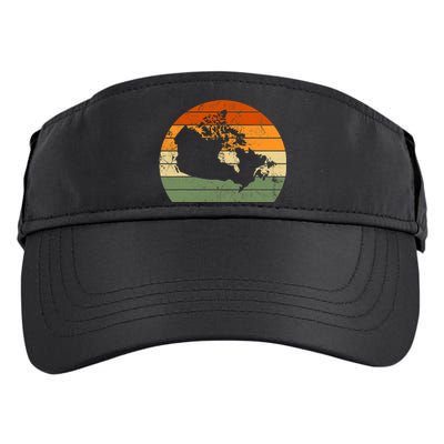 Retro Canada Canadian Map Sunset Canada Day Adult Drive Performance Visor