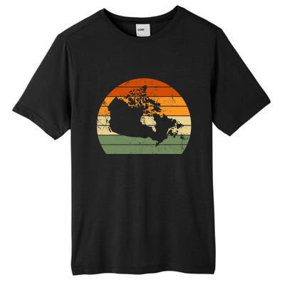 Retro Canada Canadian Map Sunset Canada Day Tall Fusion ChromaSoft Performance T-Shirt