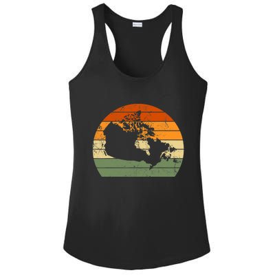 Retro Canada Canadian Map Sunset Canada Day Ladies PosiCharge Competitor Racerback Tank