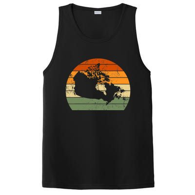 Retro Canada Canadian Map Sunset Canada Day PosiCharge Competitor Tank