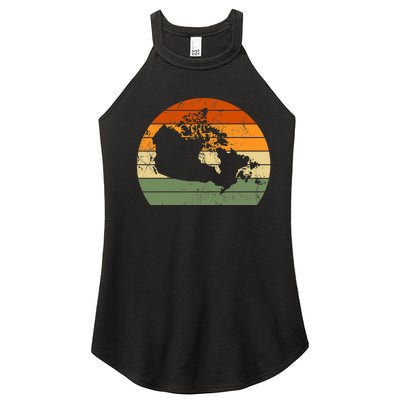 Retro Canada Canadian Map Sunset Canada Day Women’s Perfect Tri Rocker Tank