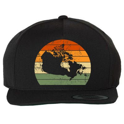 Retro Canada Canadian Map Sunset Canada Day Wool Snapback Cap