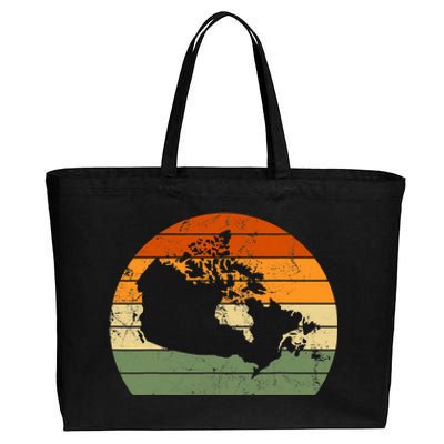 Retro Canada Canadian Map Sunset Canada Day Cotton Canvas Jumbo Tote