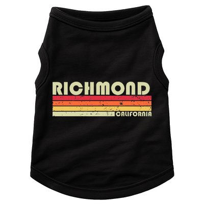 Richmond Ca California Funny City Home Roots Gift Retro 80s Doggie Tank
