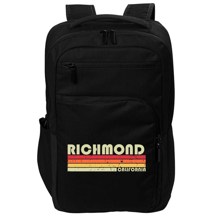 Richmond Ca California Funny City Home Roots Gift Retro 80s Impact Tech Backpack