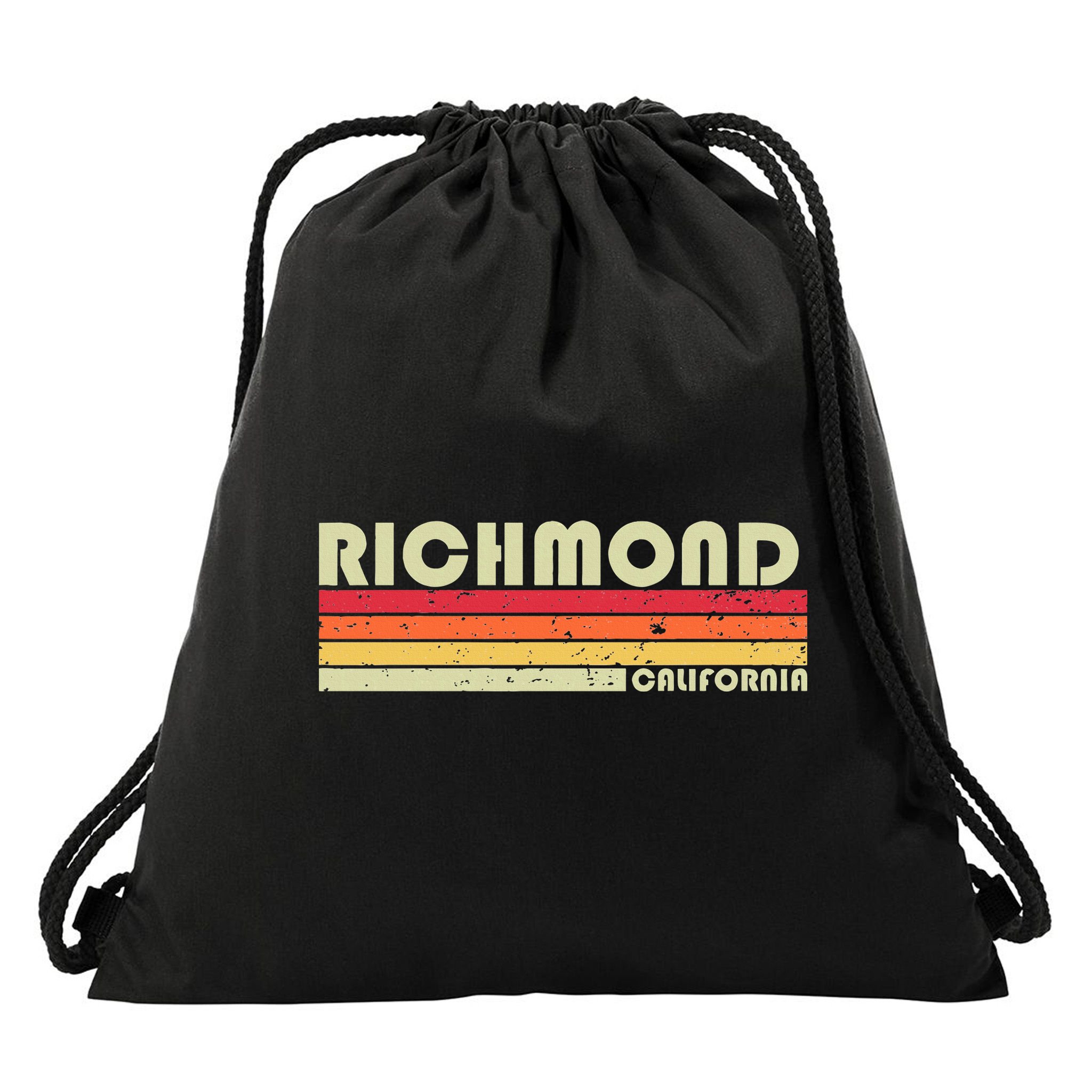 Richmond Ca California Funny City Home Roots Gift Retro 80s Drawstring Bag