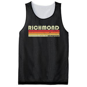 Richmond Ca California Funny City Home Roots Gift Retro 80s Mesh Reversible Basketball Jersey Tank