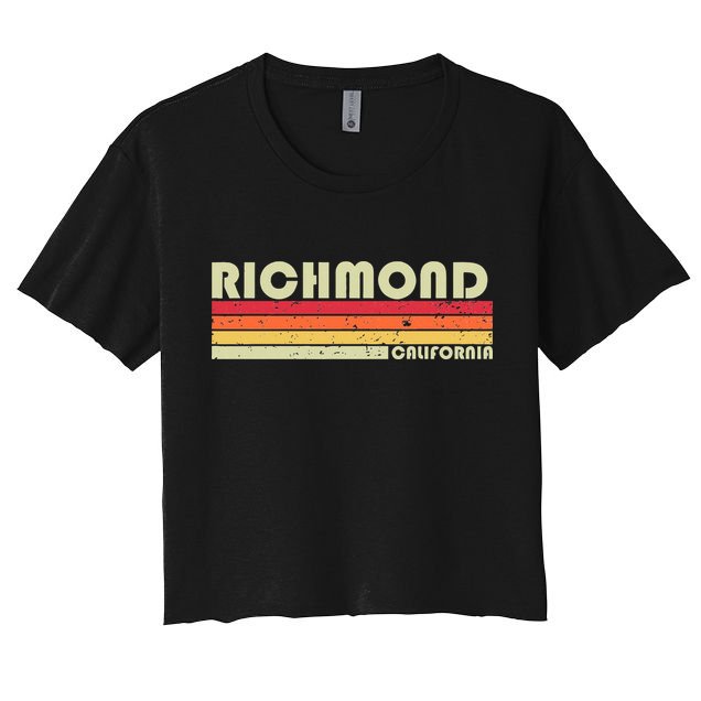 Richmond Ca California Funny City Home Roots Gift Retro 80s Crop Top
