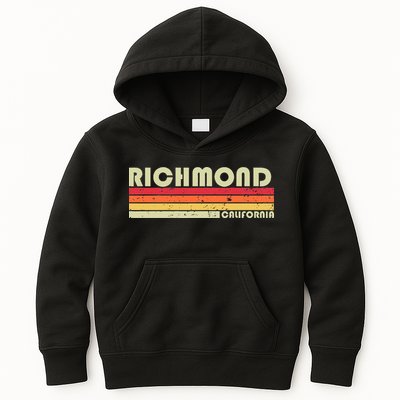 Richmond Ca California Funny City Home Roots Gift Retro 80s Kids Hoodie