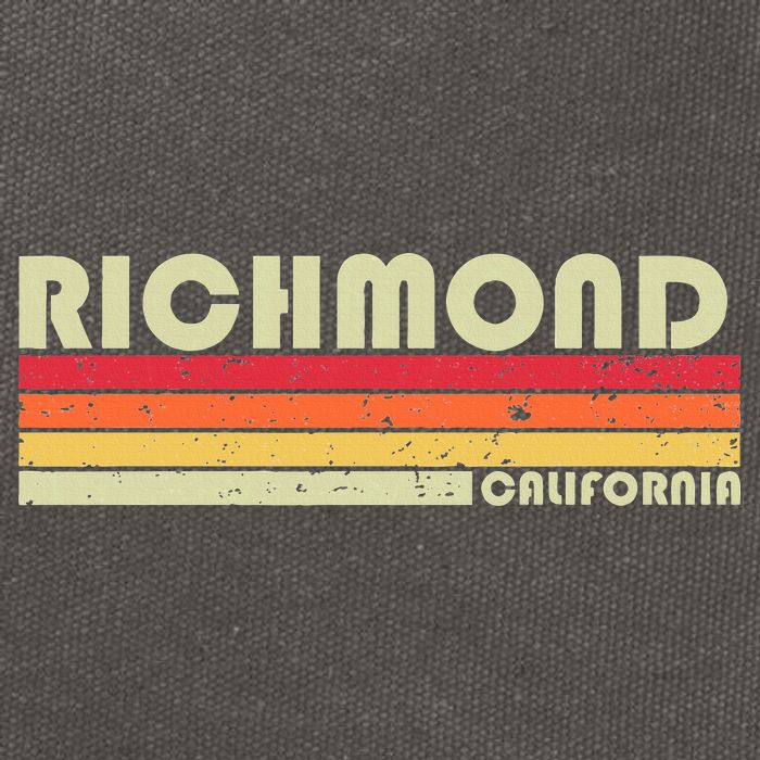 Richmond Ca California Funny City Home Roots Gift Retro 80s Cotton Canvas Backpack