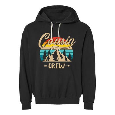 Retro Cousin Crew Camping Outdoor Summer Gift Wilderness Garment-Dyed Fleece Hoodie