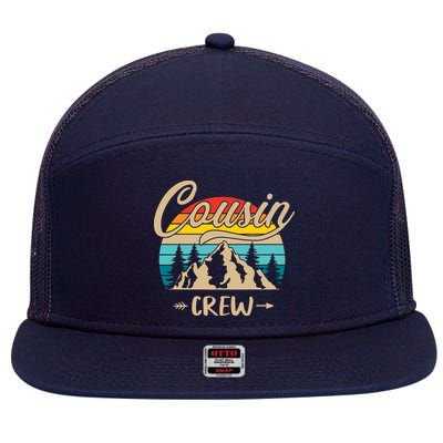 Retro Cousin Crew Camping Outdoor Summer Gift Wilderness 7 Panel Mesh Trucker Snapback Hat