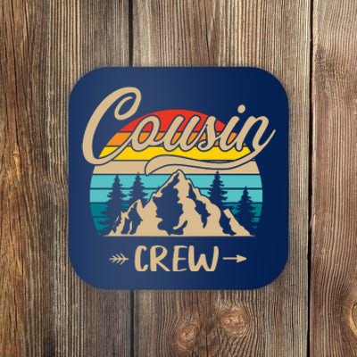 Retro Cousin Crew Camping Outdoor Summer Gift Wilderness Coaster