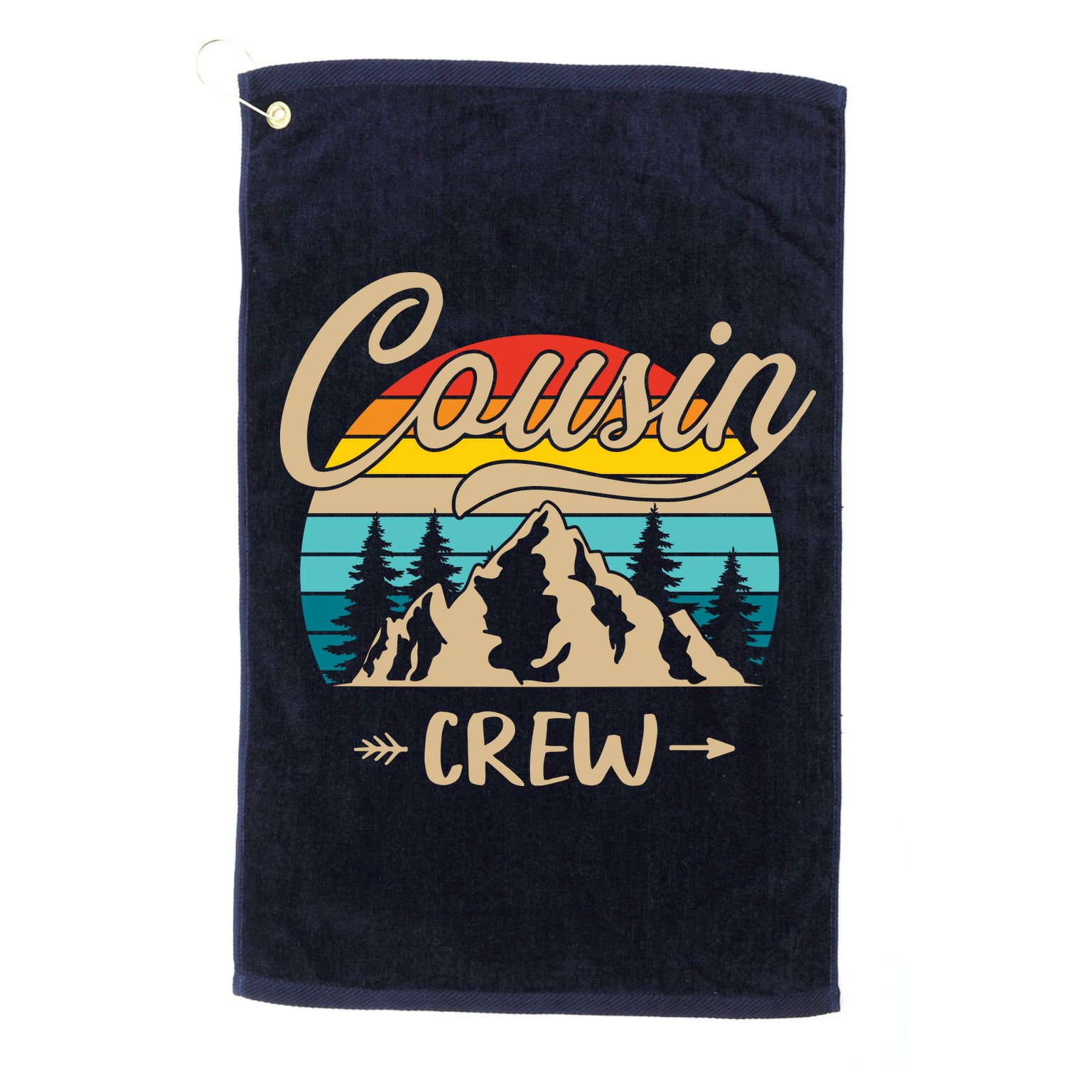 Retro Cousin Crew Camping Outdoor Summer Gift Wilderness Golf Towel