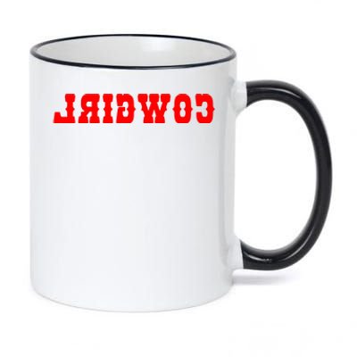 Reverse Cowgirl Classic Red Logo 11oz Black Color Changing Mug