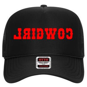 Reverse Cowgirl Classic Red Logo High Crown Mesh Back Trucker Hat