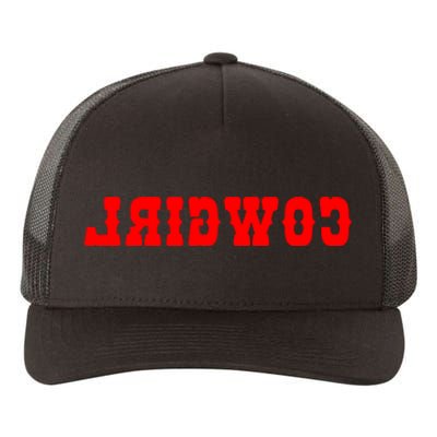 Reverse Cowgirl Classic Red Logo Yupoong Adult 5-Panel Trucker Hat