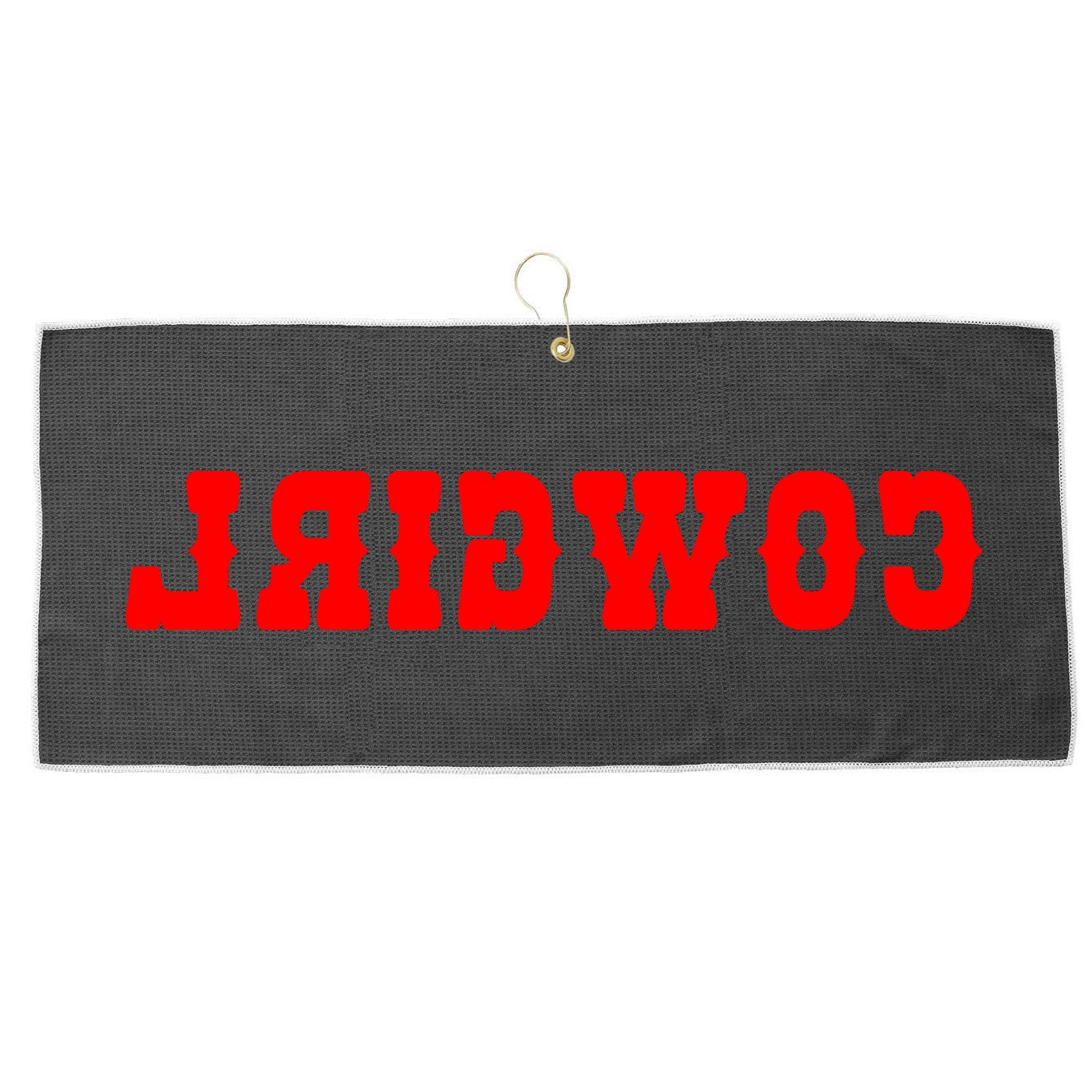 Reverse Cowgirl Classic Red Logo Large Microfiber Waffle Golf Towel