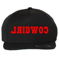 Reverse Cowgirl Classic Red Logo Wool Snapback Cap