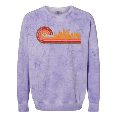 Retro Cincinnati Cityscape Cincinnati Oh Skyline Colorblast Crewneck Sweatshirt