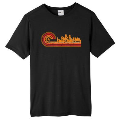 Retro Cincinnati Cityscape Cincinnati Oh Skyline Tall Fusion ChromaSoft Performance T-Shirt