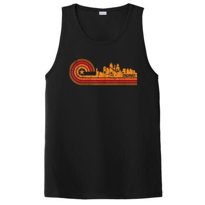 Retro Cincinnati Cityscape Cincinnati Oh Skyline PosiCharge Competitor Tank