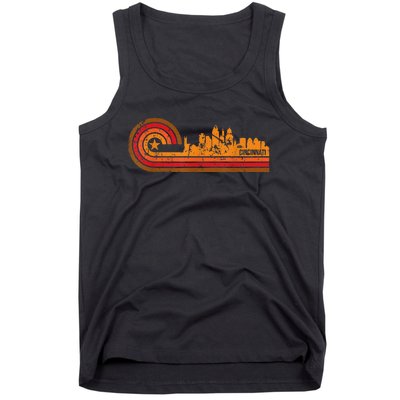 Retro Cincinnati Cityscape Cincinnati Oh Skyline Tank Top