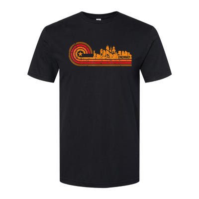 Retro Cincinnati Cityscape Cincinnati Oh Skyline Softstyle CVC T-Shirt