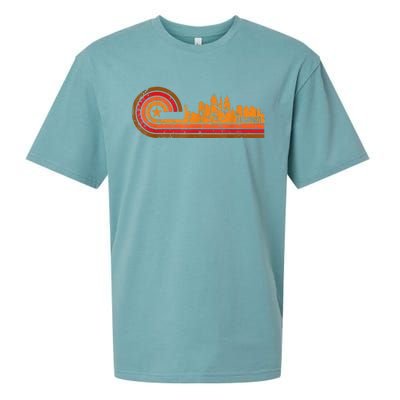 Retro Cincinnati Cityscape Cincinnati Oh Skyline Sueded Cloud Jersey T-Shirt