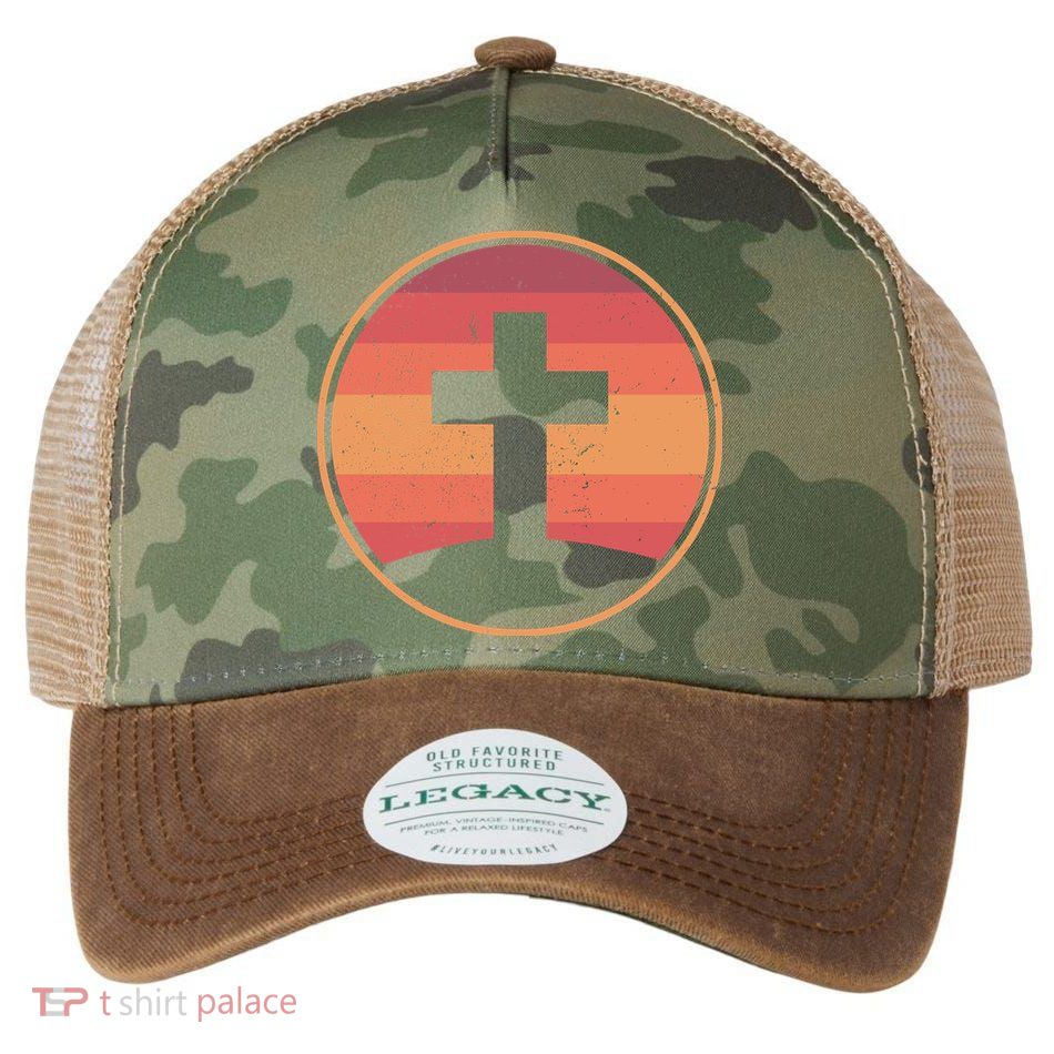 Retro Christian Cross Legacy Tie Dye Trucker Hat