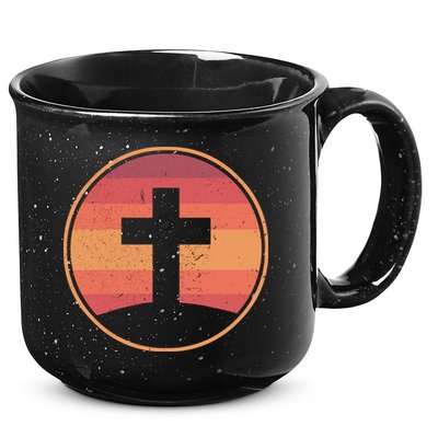 Retro Christian Cross 15oz Campfire Ceramic Mug