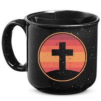 Retro Christian Cross 15oz Campfire Ceramic Mug