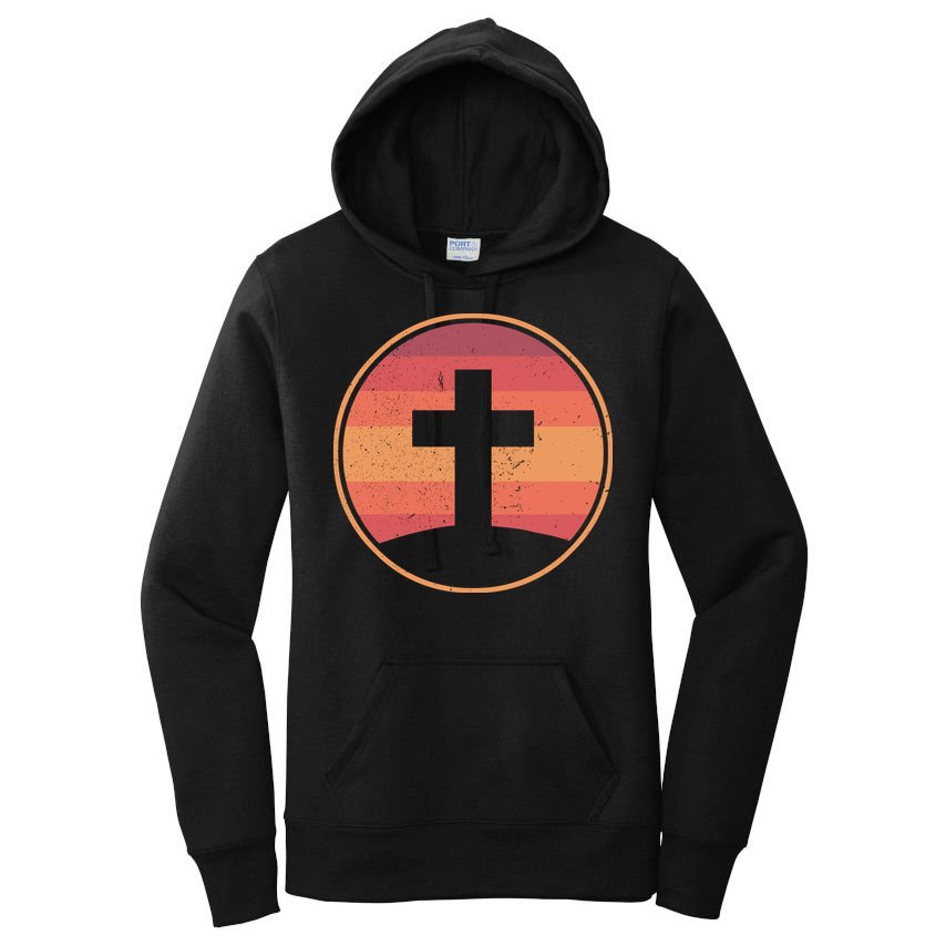 Retro Christian Cross Women's Pullover Hoodie