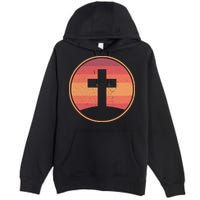 Retro Christian Cross Premium Pullover Hoodie