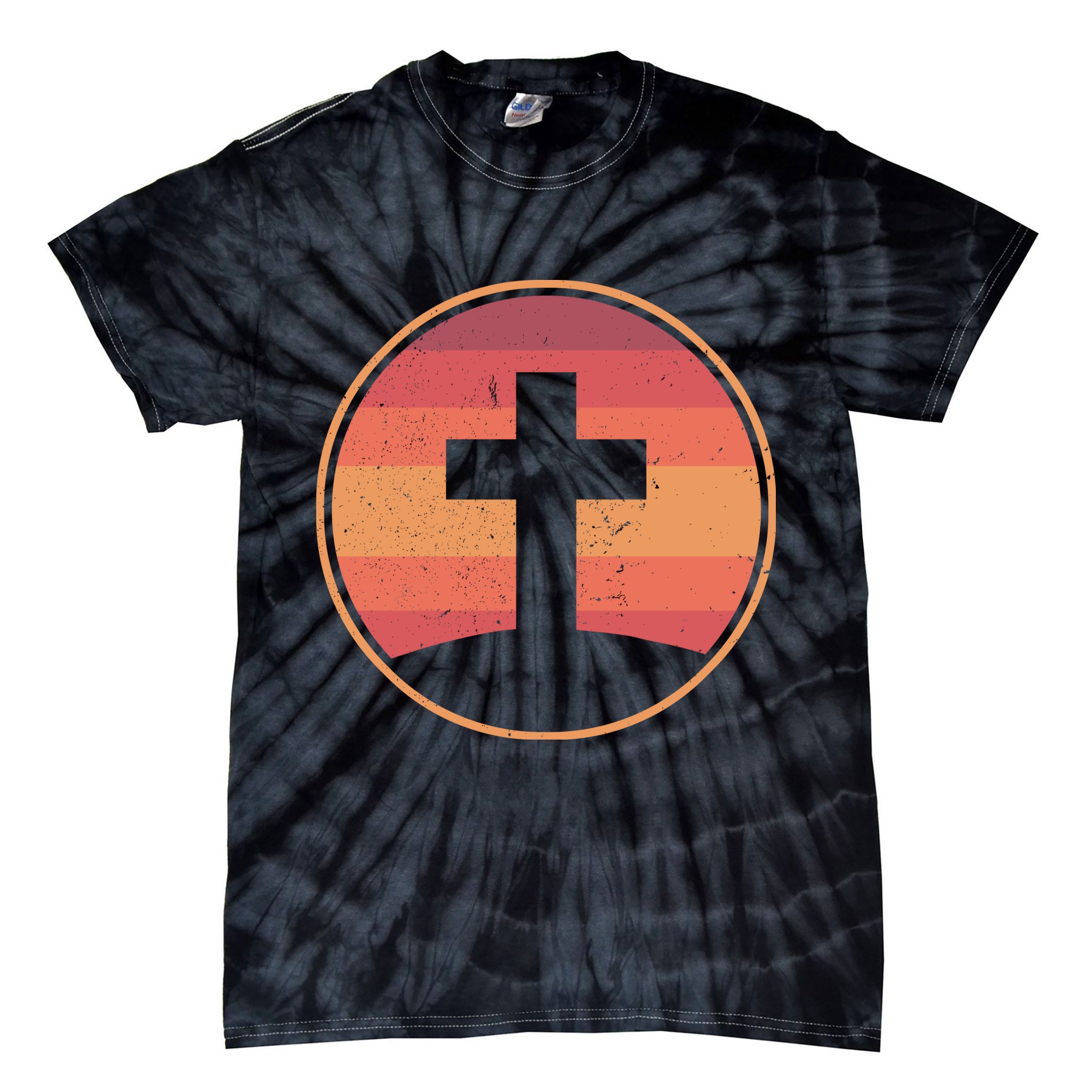 Retro Christian Cross Tie-Dye T-Shirt