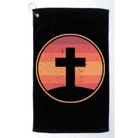 Retro Christian Cross Golf Towel