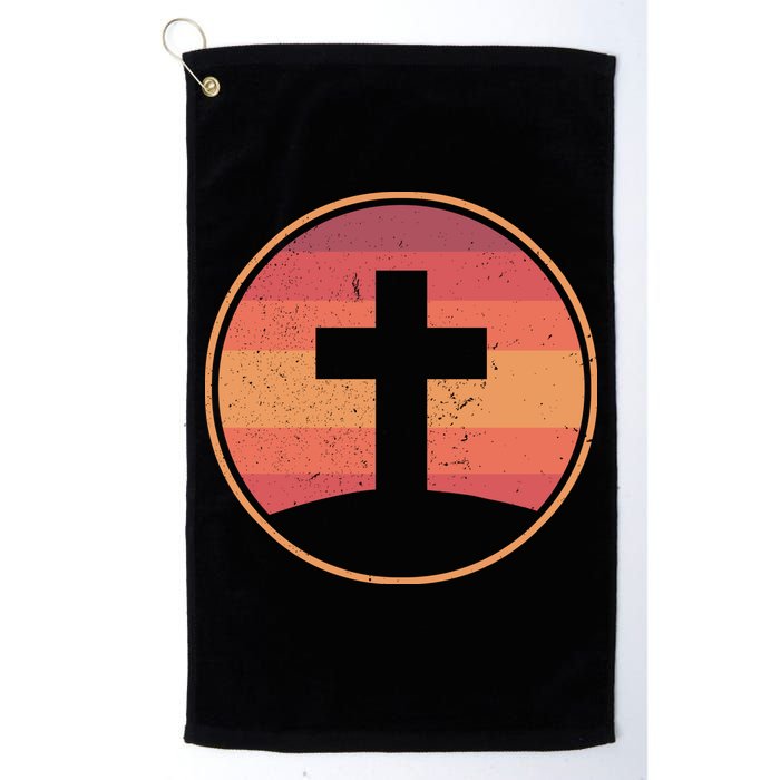 Retro Christian Cross Golf Towel