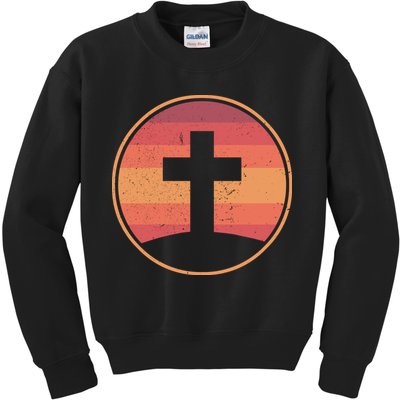 Retro Christian Cross Kids Sweatshirt