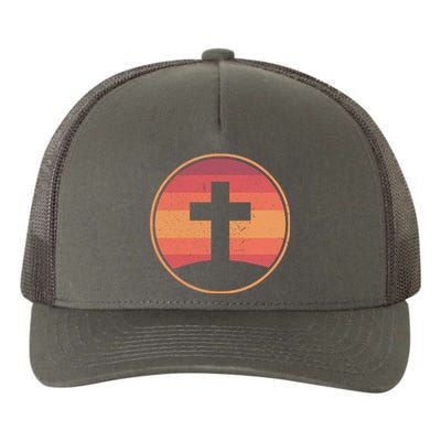 Retro Christian Cross Yupoong Adult 5-Panel Trucker Hat