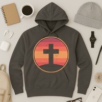 Retro Christian Cross Hoodie