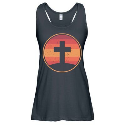 Retro Christian Cross Ladies Essential Flowy Tank