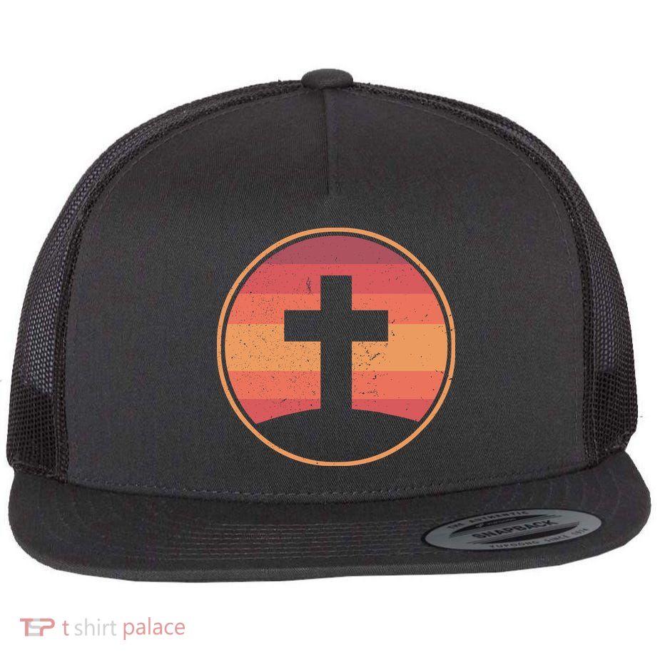 Retro Christian Cross Flatbill Hat