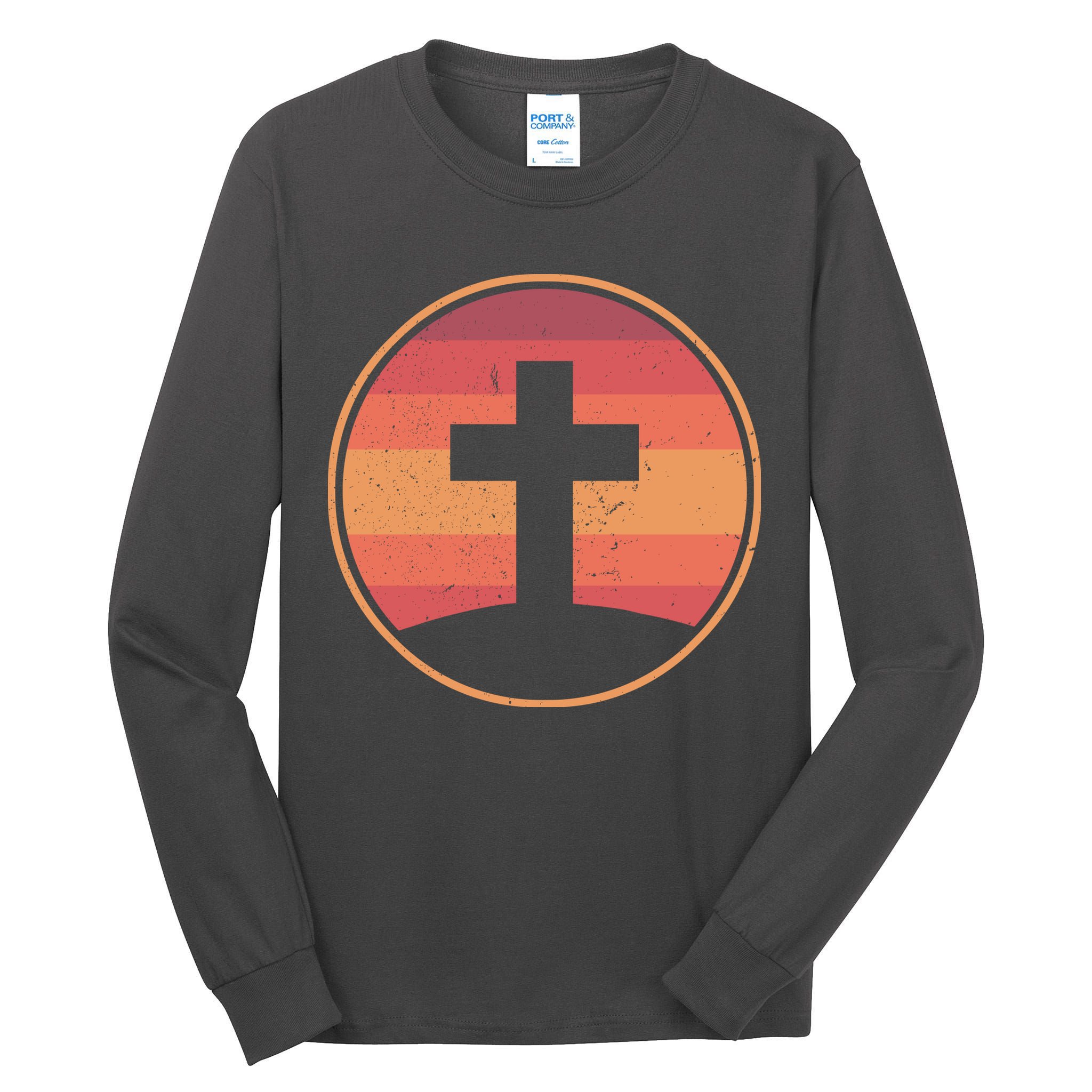 Retro Christian Cross Tall Long Sleeve T-Shirt