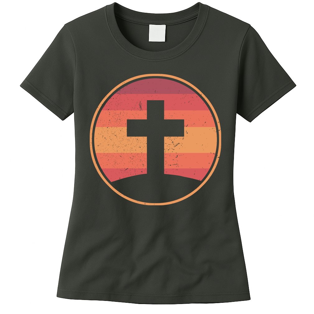 Retro Christian Cross Womens T-Shirt