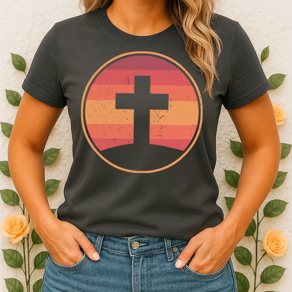 Retro Christian Cross Womens T-Shirt